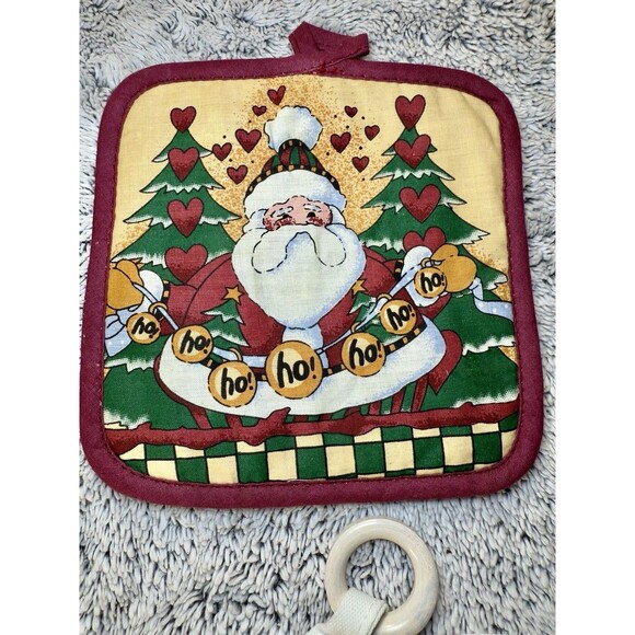 VTG 90s Holiday Christmas Pot Holder Lot CSC Kitchen Santa Decor Cottagecore - Picture 3 of 16